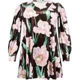 Tuniek - FIORITO - Bloemenprint - Wijd Uitlopend - V-hals - Pofmouwen