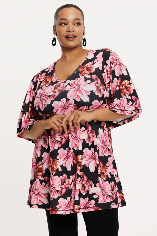 Dolce - Tuniek - LILIUM - V-hals - Korte Mouwen - A-lijn Silhouet