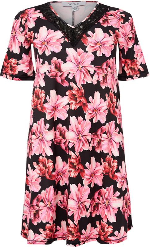 Jurk - A-lijn - LILIUM - Dubbele V-hals - Korte Mouwen - Knielengte