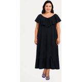 YOEK - Zomerjurk - Donkerblauw - Mouwloos - V-hals