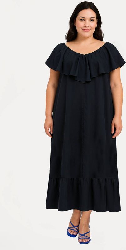 YOEK - Zomerjurk - Donkerblauw - Mouwloos - V-hals