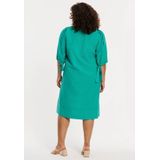 YOEK - A-lijn Jurk - Katoen - Korte Ballonmouwen - V-hals