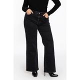 YOEK - High Waist Wide Leg Jeans - Zwart - Denim