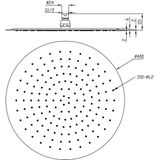 Wiesbaden Ufo Luxe hoofddouche rond 400mm Ultra plat chroom