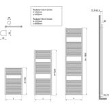 Elara sierradiator antraciet 1185x600 m/o aansl.