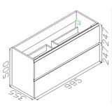 Badmeubel WB onderkast hoogglans grijs 100x36cm tweegats