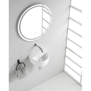 Wiesbaden Lara halfrond fonteintje 30x25x12cm zonder kraangat wit