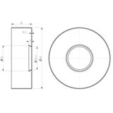 Standaard muuruitloop rond muurbevestiging 45 cm chroom