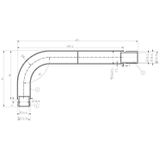 Standaard muuruitloop rond muurbevestiging 45 cm chroom