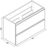 Badmeubel WB onderkast hoogglans grijs 80x36cm eengats