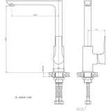 Keukenmengkraan wiesbaden larga wit eenhendel 29,3 cm hoog