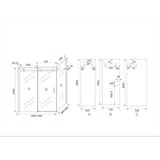 Block douchecabine met schuifdeur 140 x 90 x 200 cm 8 mm Nano