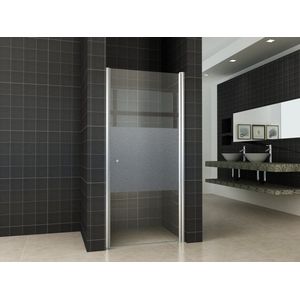 Wiesbaden - Partly Douchedeur - 100cm - Gedeeltelijk Matglas - Veiligheidsglas