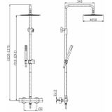 Opbouw douchekraan wiesbaden met thermostaatkraan en hoofddouche rvs