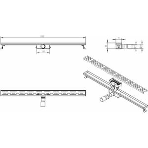 Sanifun Eco RVS douchegoot 100cm.