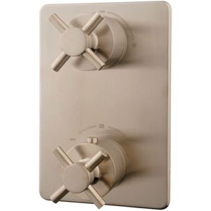 Cross afbouwdeel therm. 2 weg rvs look