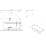 Ligbad duo wiesbaden portus inbouw 180x80x50 cm wit