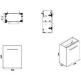 Fonteinkast wiesbaden vision l/r 1 deur 40x21 hoogglans grijs