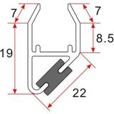 Magneetstrip wiesbaden set modulair 8-8 mm