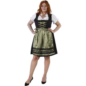 Dirndl Zwart-Olijfgroen 3-delig