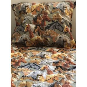 Lotte & Julius - Peuterdekbedovertrek - 120 x 150 cm - Paarden