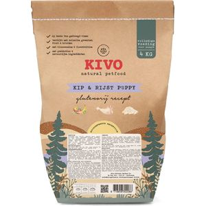 Kivo Petfood Puppybrokken Kip & Rijst Puppy 4 Kg Koudgeperst - Glutenvrij