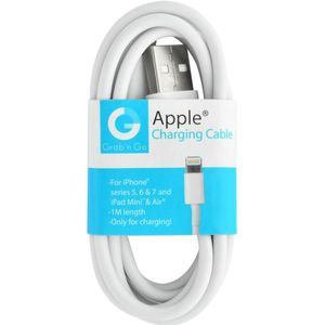 Grab 'n Go Oplaadkabel Apple Lightning-connector 1 Meter Wit