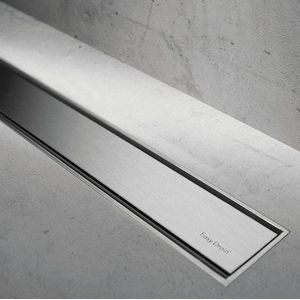Easy Drain Compact taf verlaagd douchegoot rooster 120cm zero voor tegeldikte 3 13 mm rvs mtaflaag-1200-z
