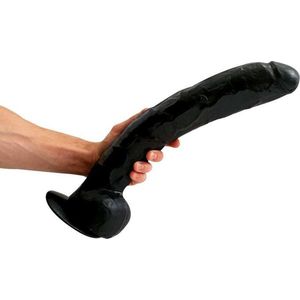 HUNG'R Realistische dildo met zuignap - Brutus - Zwart - lengte 44,50 cm - diameter Ø 7,30 cm.