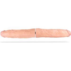 Deep'r Dubbele Dildo Veiny  57 cm - Huidskleur