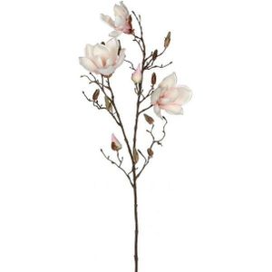 Mica Decorations Kunstbloem - magnolia - lichtroze - 90 cm - takken - Kunstbloemen boeketten