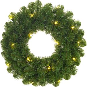 Black Box Norton Kerstkrans | Groen met LED lampjes | 60cm