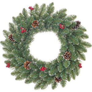 Kerstkrans Black Box Trees Creston Wreath Berry Frosted Green 45 cm