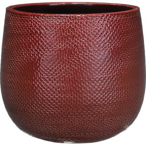 Mica Decorations Gabriel Bloempot H19 x Ø21 Keramiek Bordeaux