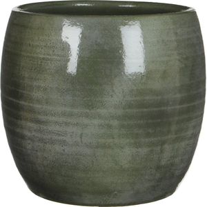 Mica Decorations Lester Bloempot - H26 x Ø28 cm - Terracotta - Groen