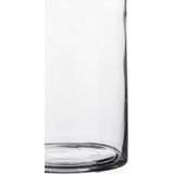Transparante cilinder vaas/vazen van glas 9 x 15 cm - Woonaccessoires/woondecoraties - Glazen bloemenvaas - Boeketvaas