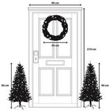 Black Box Trees - Glendon - Set van 2 Kerstbomen en 1 Krans - Groen - PVC Hardneedle - LED Verlichting