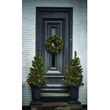 Black Box Trees - Glendon - Set van 2 Kerstbomen en 1 Krans - Groen - PVC Hardneedle - LED Verlichting