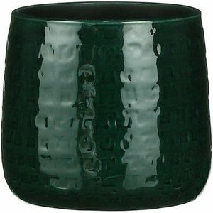 Mica Decorations - Plantenpot/bloempot - keramiek - groen - D17/H15 cm