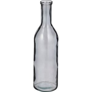 Mica Decorations Rioja Fles Vaas - H50 x Ø15 cm - Gerecycled Glas - Donkergrijs
