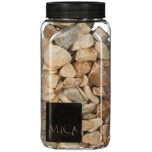 Decoratie/hobby steentjes licht bruin / creme 650 ml - Home Deco - Woonaccessoires - Decoratie materialen