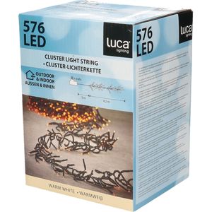 Luca Lighting Kerstverlichting - 576 lampjes - afstandsbediening - warm wit - 420cm - clusterverlichting