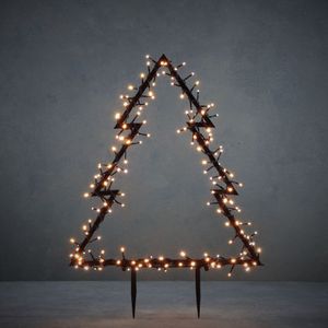 Luca Lighting tuinsteker kerstboom 53 x 1 x 75 cm met 175 LED lampjes warm wit