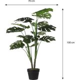 Mica - Monstera - Kunstplant - Groen - Kunststof Pot