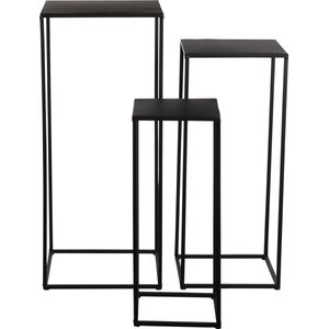 Mica Decorations - Bijzettafels - 3x - Metaal - Zwart