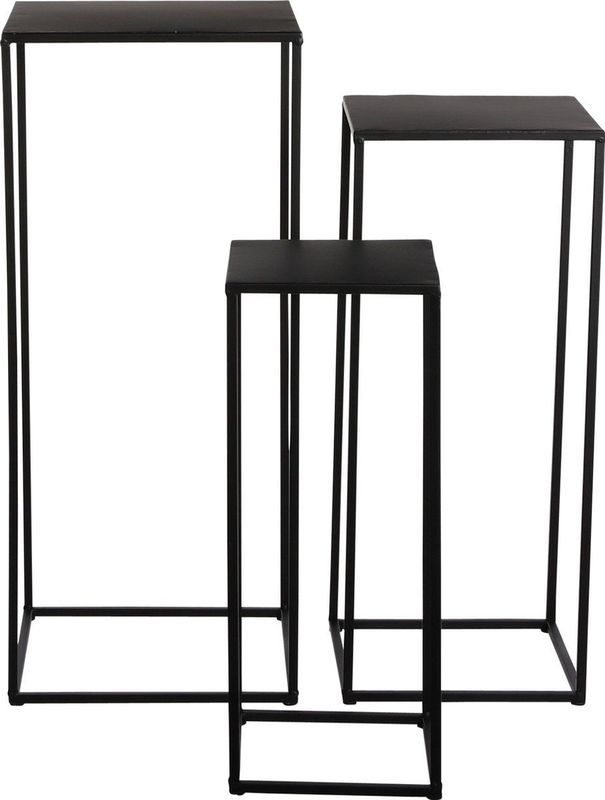 Mica Decorations - Bijzettafels - 3x - Metaal - Zwart