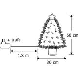 Luca Lighting - Mercury - Kunstkerstboom - Groen - H60 x Ø30 cm - Fibre Optic Verlichting