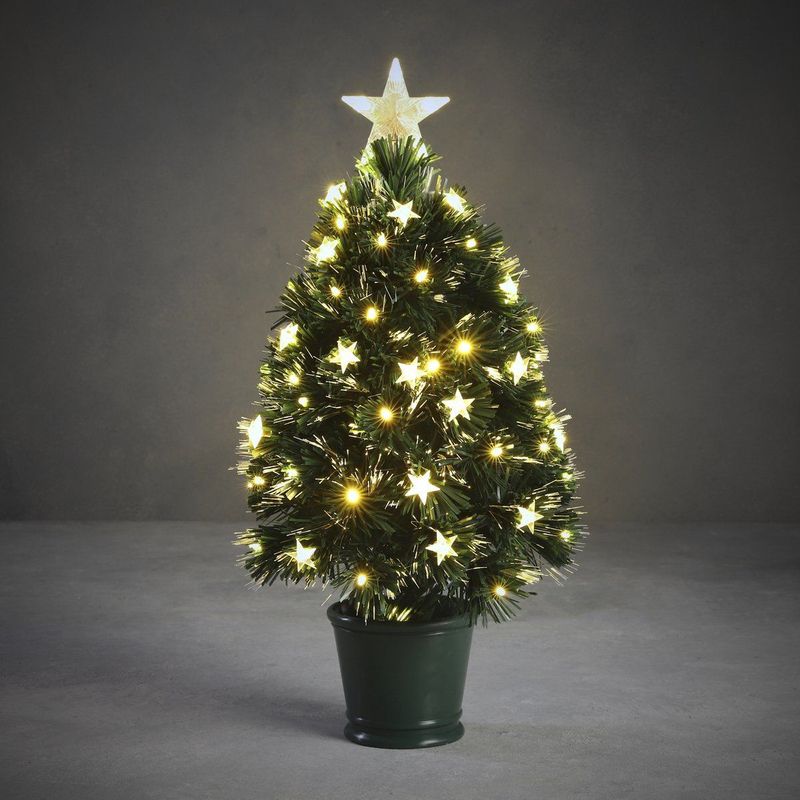 Luca Lighting - Mercury - Kunstkerstboom - Groen - H60 x Ø30 cm - Fibre Optic Verlichting