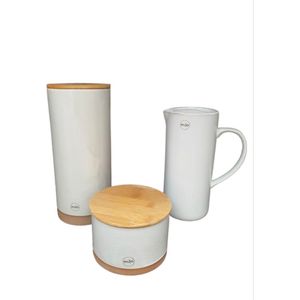 Mila - Voorraadpot - Crème - D 12,5 H 8,5 cm