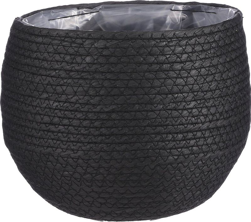 Jorck - Opbergmand - Zwart - Papier - H19 x Ø22 cm